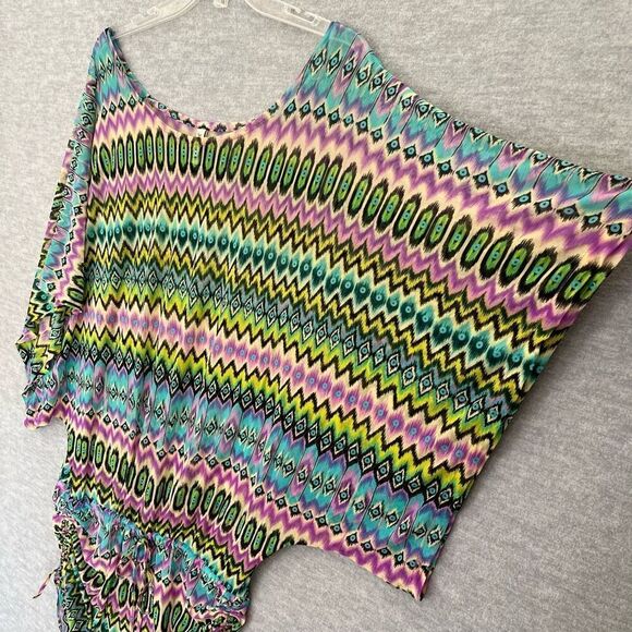 Luli Fama Playa Esmeralda South Beach Dress Small Swim Cover Up Ruched Sheer - Picture 6 of 11